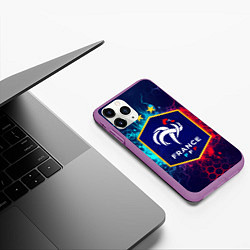 Чехол iPhone 11 Pro матовый Сборная Франции, цвет: 3D-фиолетовый — фото 2