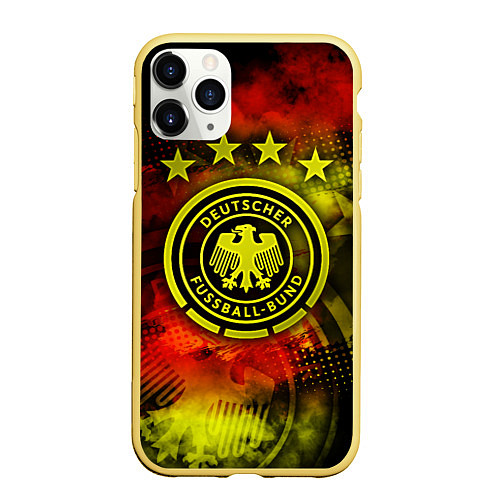 Чехол iPhone 11 Pro матовый Сборная Германии / 3D-Желтый – фото 1