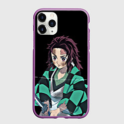 Чехол iPhone 11 Pro матовый Клинок, рассекающий демонов, цвет: 3D-фиолетовый