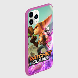 Чехол iPhone 11 Pro матовый Ratchet & Clank: Rift Apart, цвет: 3D-фиолетовый — фото 2