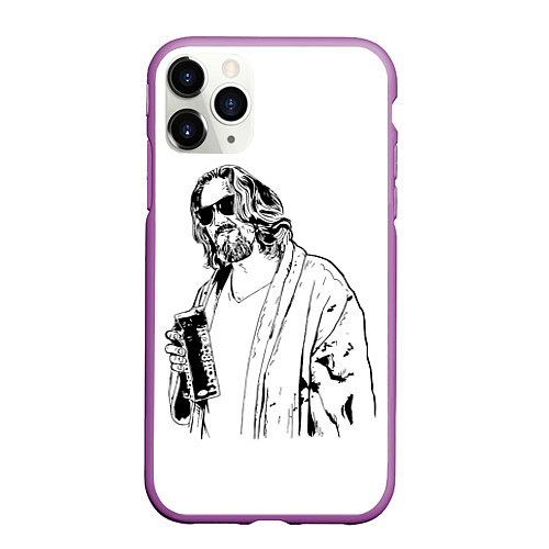 Чехол iPhone 11 Pro матовый Большой Лебовски Big Lebowski / 3D-Фиолетовый – фото 1