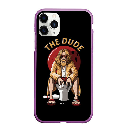 Чехол iPhone 11 Pro матовый THE DUDE Big Lebowski / 3D-Фиолетовый – фото 1