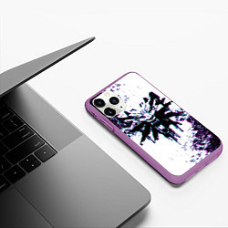 Чехол iPhone 11 Pro матовый THE WITCHER GLITCH ГЛИТЧ, цвет: 3D-фиолетовый — фото 2