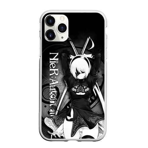 Чехол iPhone 11 Pro матовый Nier: Automata, 2B / 3D-Белый – фото 1