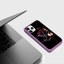 Чехол iPhone 11 Pro матовый Касуми, цвет: 3D-фиолетовый — фото 2