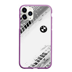 Чехол iPhone 11 Pro матовый BMW ПРОТЕКТОР ШИН, цвет: 3D-фиолетовый