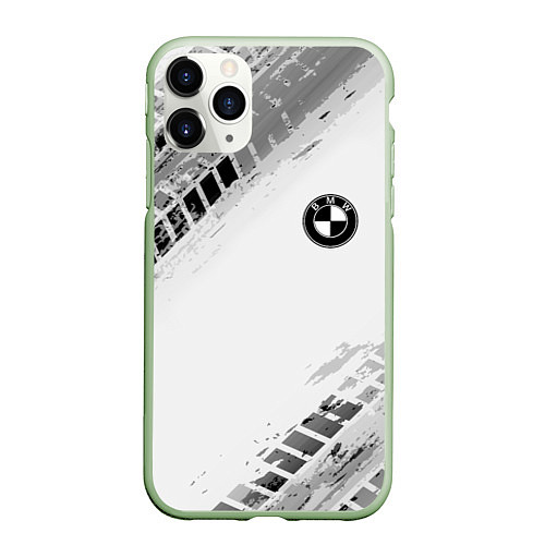 Чехол iPhone 11 Pro матовый BMW ПРОТЕКТОР ШИН / 3D-Салатовый – фото 1