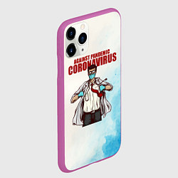 Чехол iPhone 11 Pro матовый Coronavirus, цвет: 3D-фиолетовый — фото 2