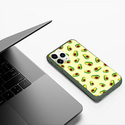 Чехол iPhone 11 Pro матовый Авокадо Avocado, цвет: 3D-темно-зеленый — фото 2