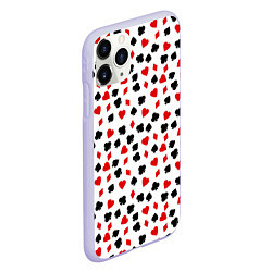 Чехол iPhone 11 Pro матовый Карточные Масти, цвет: 3D-светло-сиреневый — фото 2