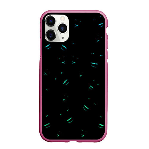 Чехол iPhone 11 Pro матовый Smile in the dark / 3D-Малиновый – фото 1