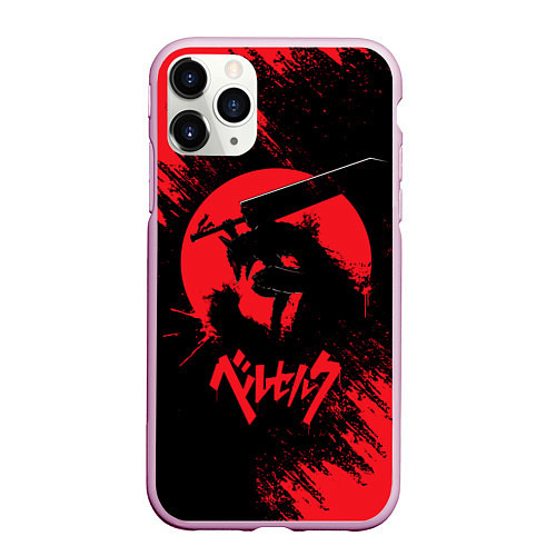 Чехол iPhone 11 Pro матовый BERSERK red краска / 3D-Розовый – фото 1