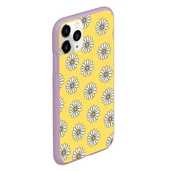 Чехол iPhone 11 Pro матовый Ромашки 2, цвет: 3D-сиреневый — фото 2