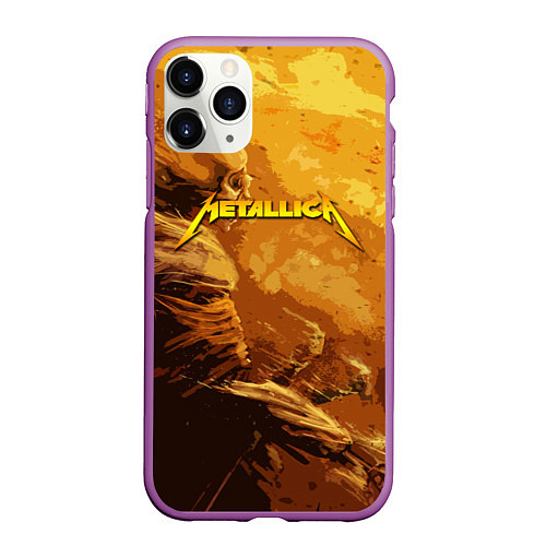 Чехол iPhone 11 Pro матовый Metallica Music / 3D-Фиолетовый – фото 1