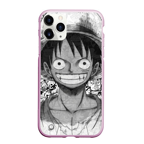 Чехол iPhone 11 Pro матовый Луфи улыбается one piece / 3D-Розовый – фото 1