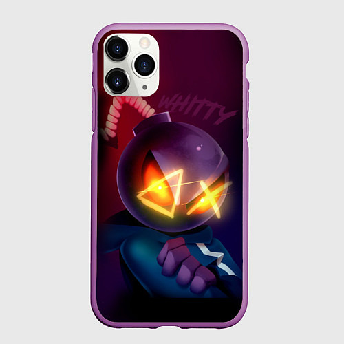 Чехол iPhone 11 Pro матовый Витти на темном фоне / 3D-Фиолетовый – фото 1