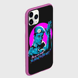 Чехол iPhone 11 Pro матовый Уличный Ван Дамм, цвет: 3D-фиолетовый — фото 2
