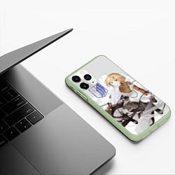 Чехол iPhone 11 Pro матовый Attack on Titan, цвет: 3D-салатовый — фото 2
