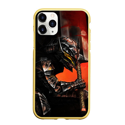 Чехол iPhone 11 Pro матовый БЕРСЕРК оранжевый / 3D-Желтый – фото 1