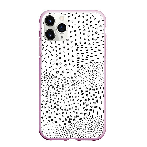 Чехол iPhone 11 Pro матовый Абстракция / 3D-Розовый – фото 1