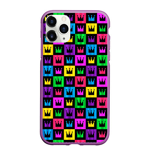 Чехол iPhone 11 Pro матовый Король / 3D-Фиолетовый – фото 1