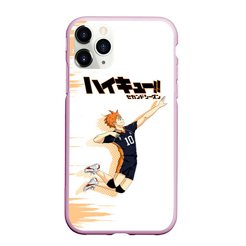 Чехол iPhone 11 Pro матовый Шоё Хината Haikyuu!! / 3D-Розовый – фото 1