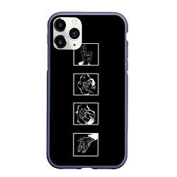 Чехол iPhone 11 Pro матовый Любовь на пальцах, цвет: 3D-серый