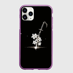Чехол iPhone 11 Pro матовый Nier - Sword and Flowers, цвет: 3D-фиолетовый