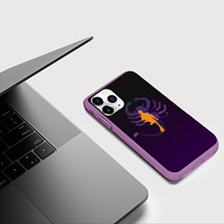 Чехол iPhone 11 Pro матовый Drive - Retrowave, цвет: 3D-фиолетовый — фото 2