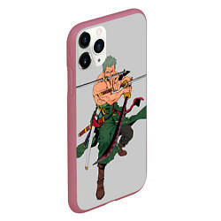 Чехол iPhone 11 Pro матовый Арт Ророноа Зоро, One Piece, цвет: 3D-малиновый — фото 2
