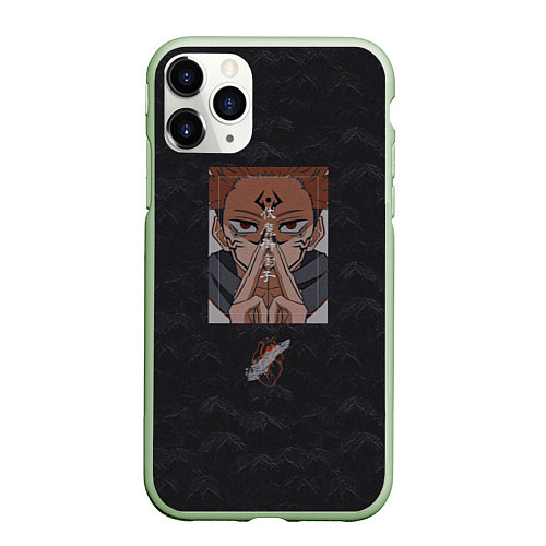 Чехол iPhone 11 Pro матовый Jujutsu Kaisen / 3D-Салатовый – фото 1