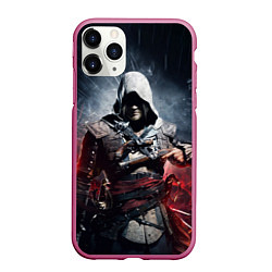 Чехол iPhone 11 Pro матовый Assassins Creed 4: Black Flag, цвет: 3D-малиновый