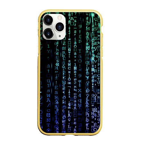 Чехол iPhone 11 Pro матовый Матрица 3D / 3D-Желтый – фото 1