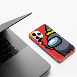 Чехол iPhone 11 Pro матовый AMONG US, цвет: 3D-красный — фото 2