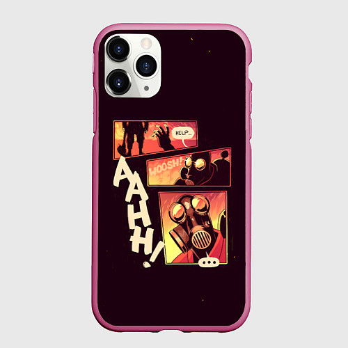Чехол iPhone 11 Pro матовый Пиро за работой / 3D-Малиновый – фото 1