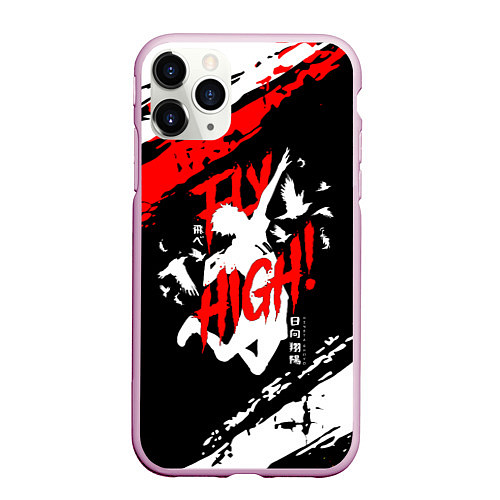 Чехол iPhone 11 Pro матовый FLY HIGH! Haikyu!! / 3D-Розовый – фото 1