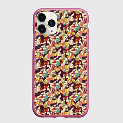 Чехол iPhone 11 Pro матовый Марафон, цвет: 3D-малиновый
