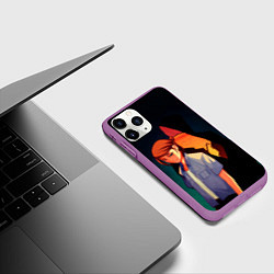 Чехол iPhone 11 Pro матовый Анимационные Элли и Джоел, цвет: 3D-фиолетовый — фото 2