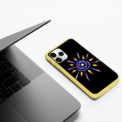 Чехол iPhone 11 Pro матовый Спираль с лучами, цвет: 3D-желтый — фото 2