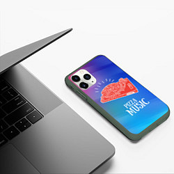 Чехол iPhone 11 Pro матовый PIZZA MUSIC, цвет: 3D-темно-зеленый — фото 2