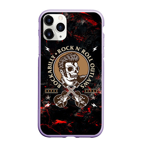 Чехол iPhone 11 Pro матовый Элвис Пресли Rock n roll / 3D-Светло-сиреневый – фото 1