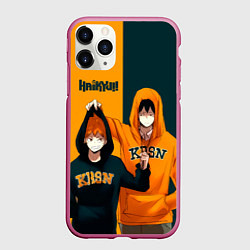 Чехол iPhone 11 Pro матовый Хината и Кагеяма из Карасуно