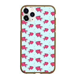 Чехол iPhone 11 Pro матовый Рыбки, цвет: 3D-коричневый