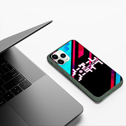 Чехол iPhone 11 Pro матовый NO GAME NO LIFE LOGO, цвет: 3D-темно-зеленый — фото 2