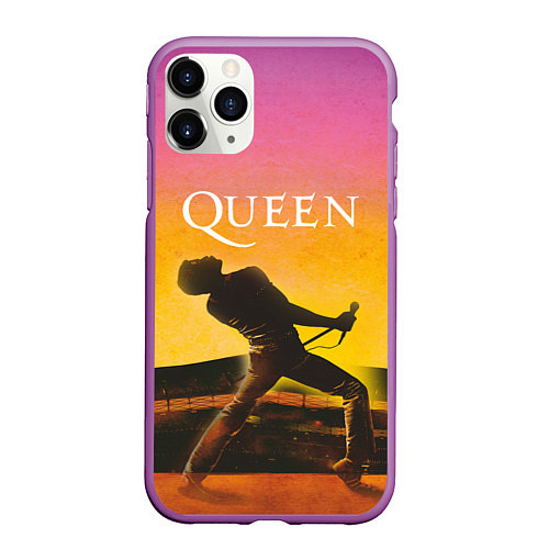 Чехол iPhone 11 Pro матовый Queen Freddie Mercury Z / 3D-Фиолетовый – фото 1