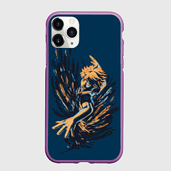 Чехол iPhone 11 Pro матовый ХИНАТА ВОЛЕЙБОЛ, цвет: 3D-фиолетовый
