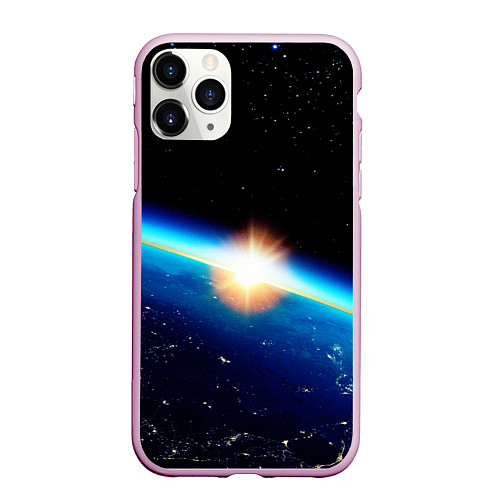 Чехол iPhone 11 Pro матовый КОСМИЧЕСКИЙ РАССВЕТ 3D / 3D-Розовый – фото 1