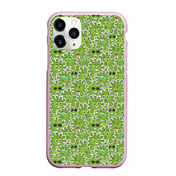 Чехол iPhone 11 Pro матовый КоронаВирус, цвет: 3D-розовый