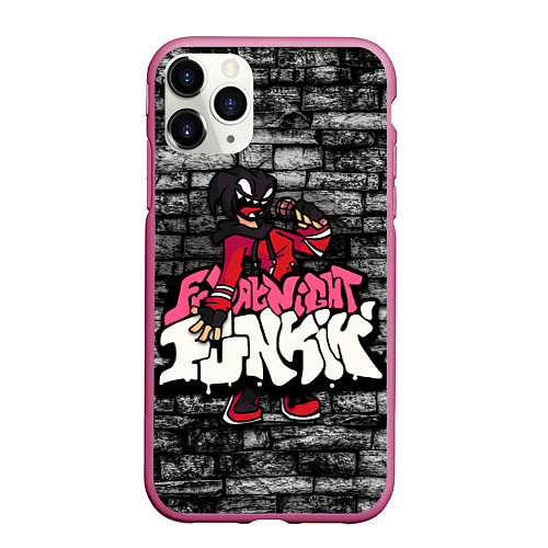 Чехол iPhone 11 Pro матовый Friday Night Funkin A G O T I / 3D-Малиновый – фото 1