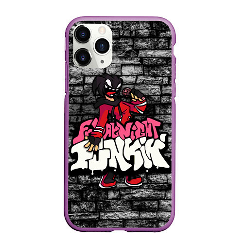 Чехол iPhone 11 Pro матовый Friday Night Funkin A G O T I / 3D-Фиолетовый – фото 1
